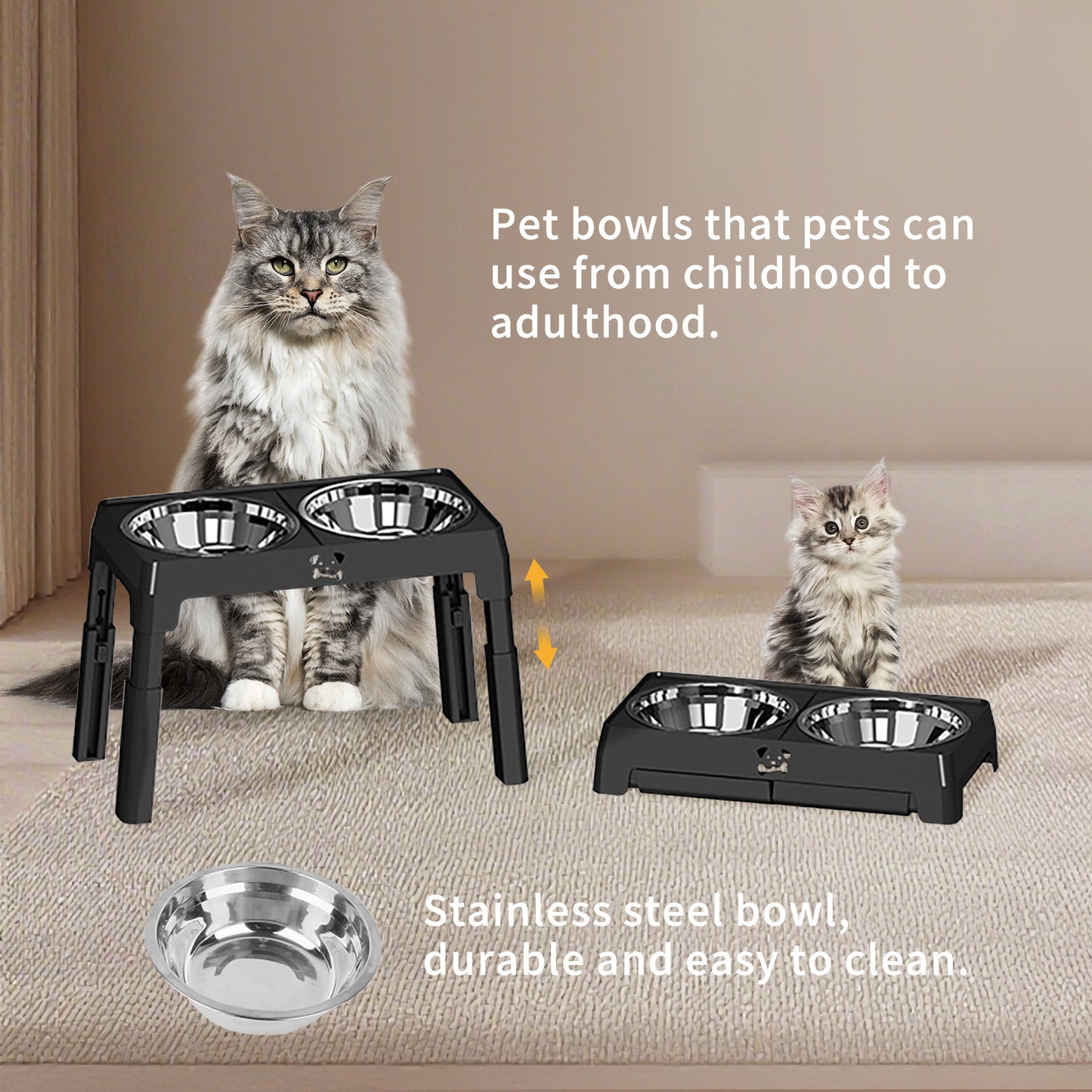 Elevated Dog Bowls - Height Adjustable Feeding Station - Purrfect Pet Haven