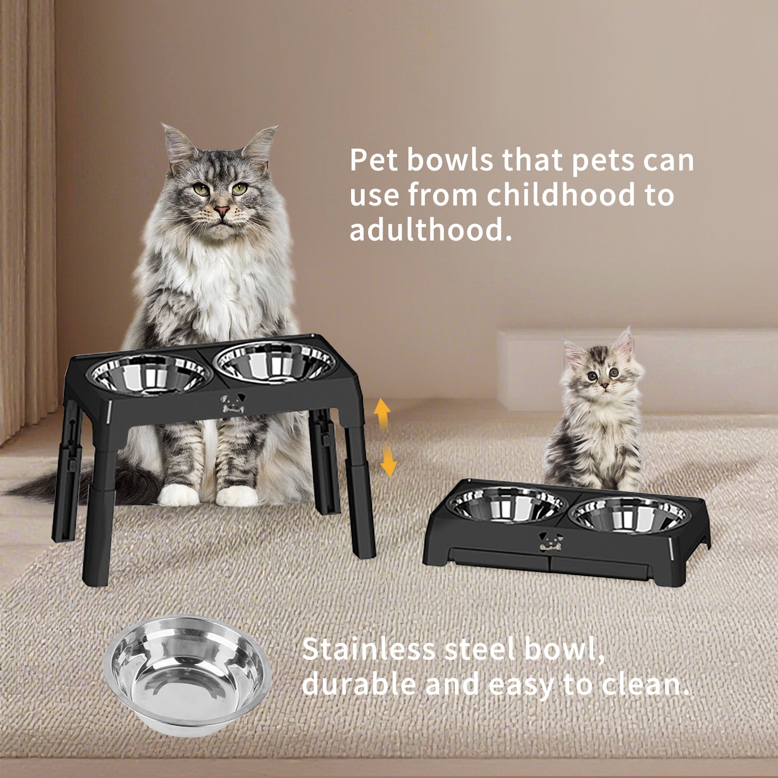 Elevated Dog Bowls - Height Adjustable Feeding Station - Purrfect Pet Haven