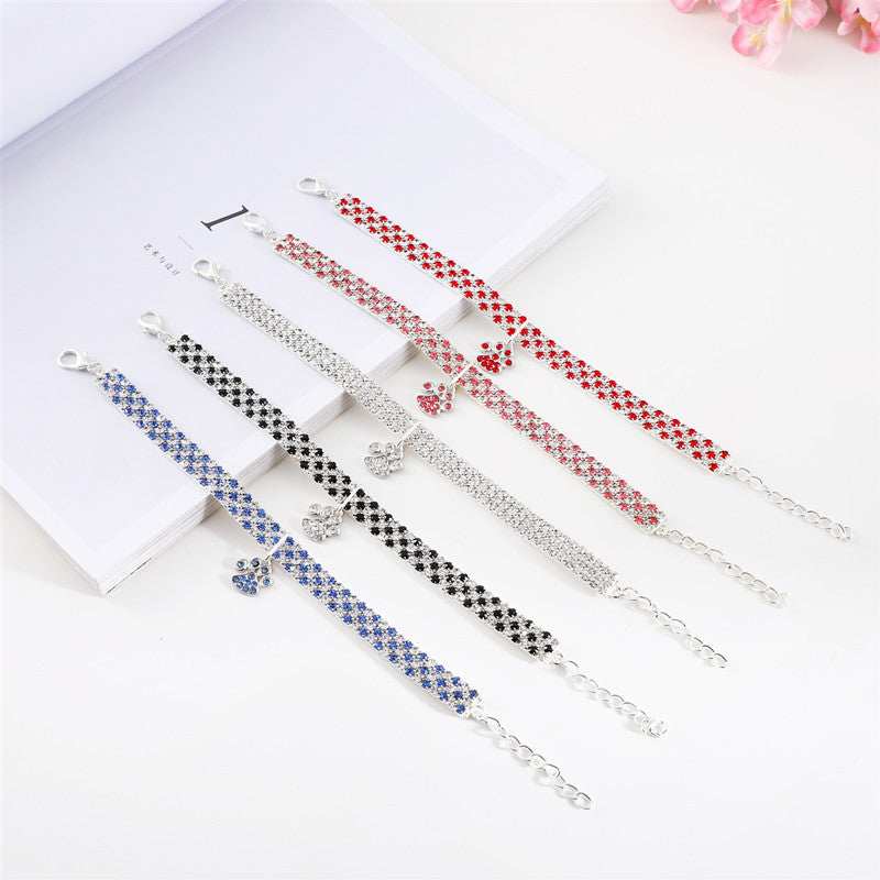 Pet Collar With Diamonds, Mixed-color Cat And Dog Supplies, Cat Claws, Elastic Cat And Dog Necklace Jewelry - Purrfect Pet Haven