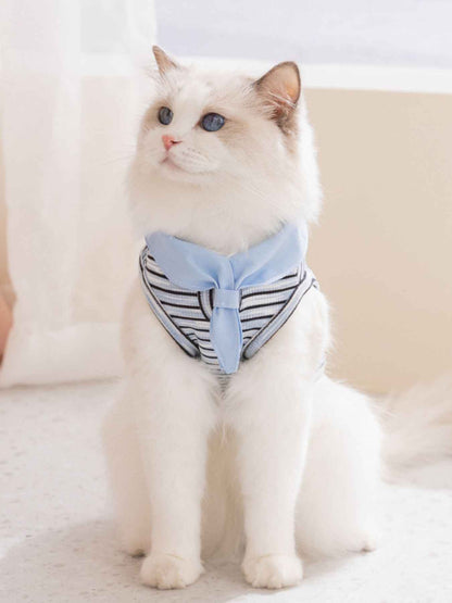 Pet Striped Tie-Front Top - Cute Small Pet Summer Shirt