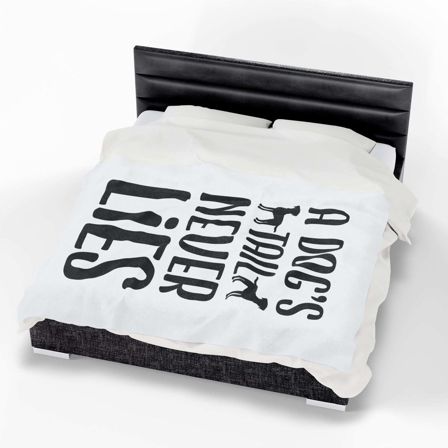 Cozy Velveteen Plush Blanket - "A Dog's Tail Never Lies" - Pet Lover Gift - Purrfect Pet Haven