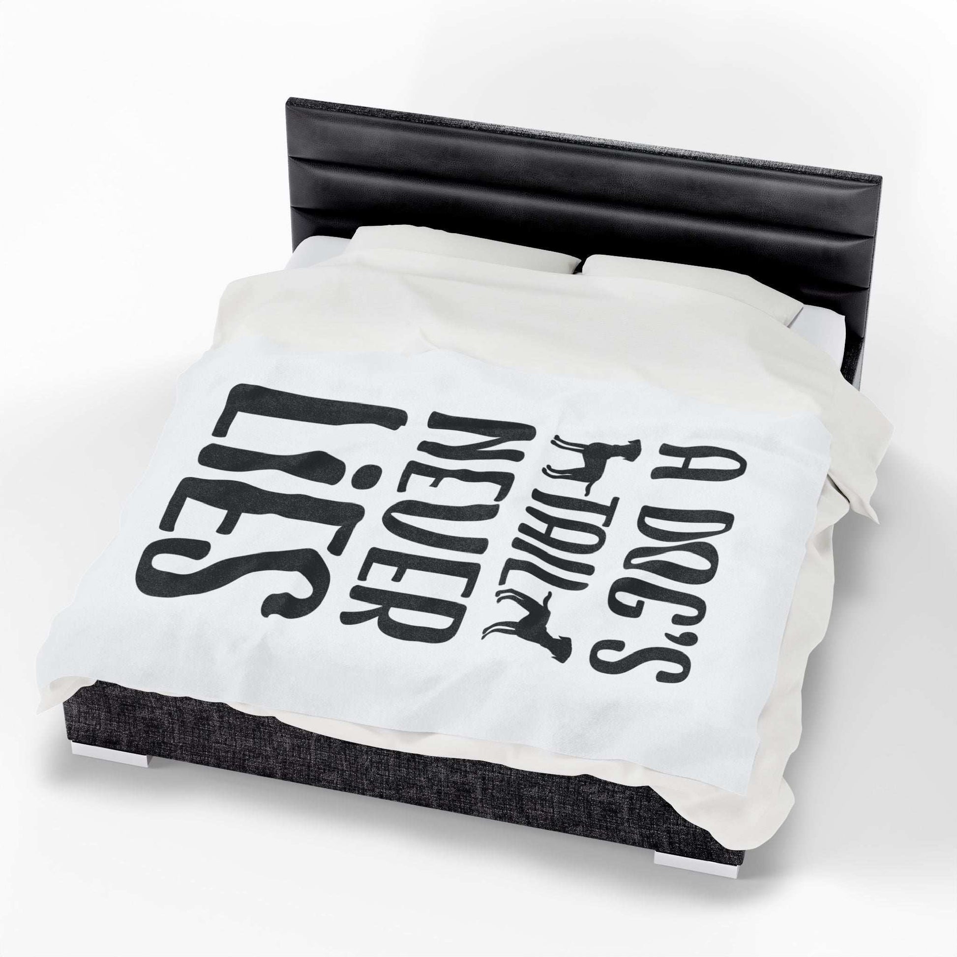 Cozy Velveteen Plush Blanket - "A Dog's Tail Never Lies" - Pet Lover Gift - Purrfect Pet Haven