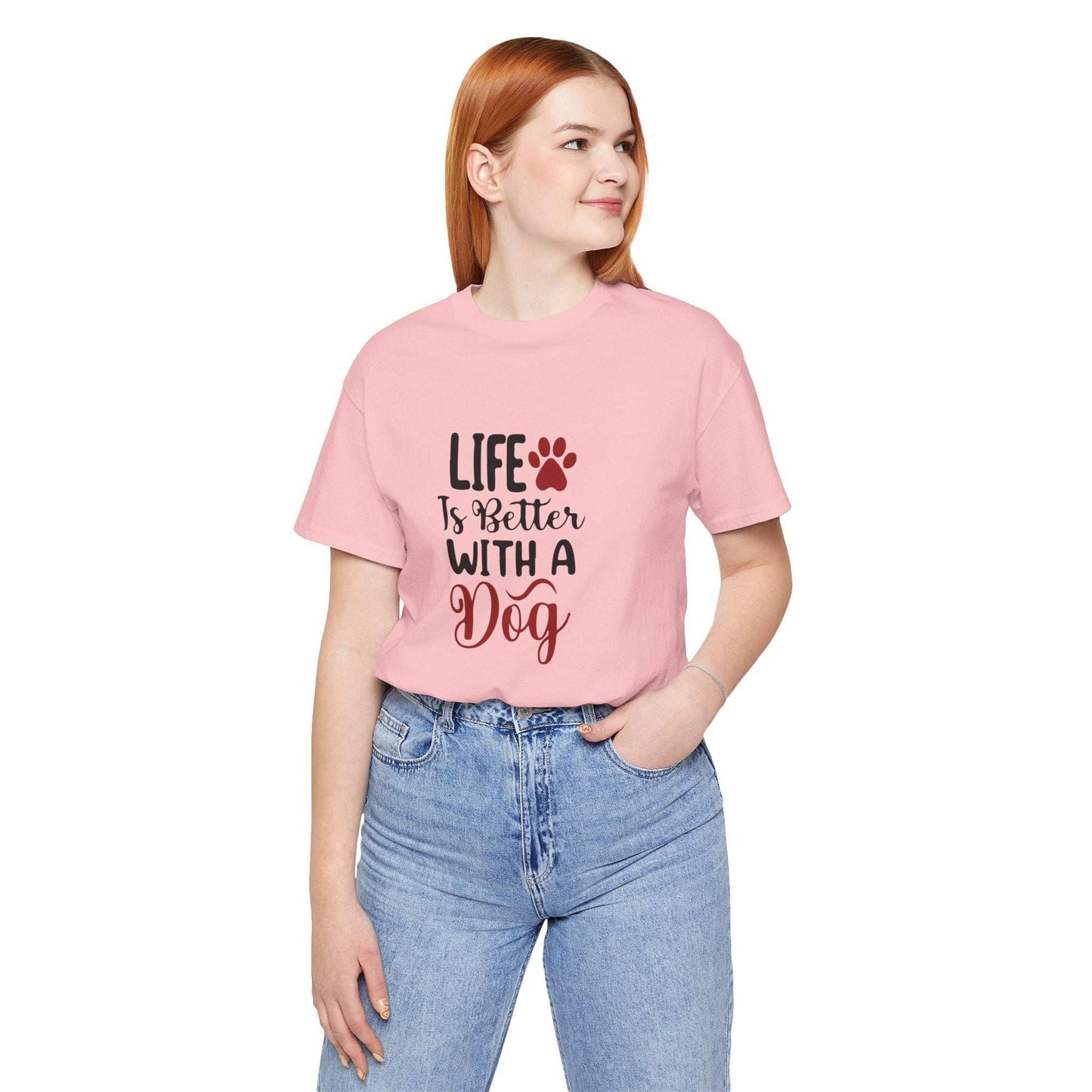Life is Better with a Dog Tee - Unisex Jersey Short Sleeve T-Shirt - Purrfect Pet Haven
