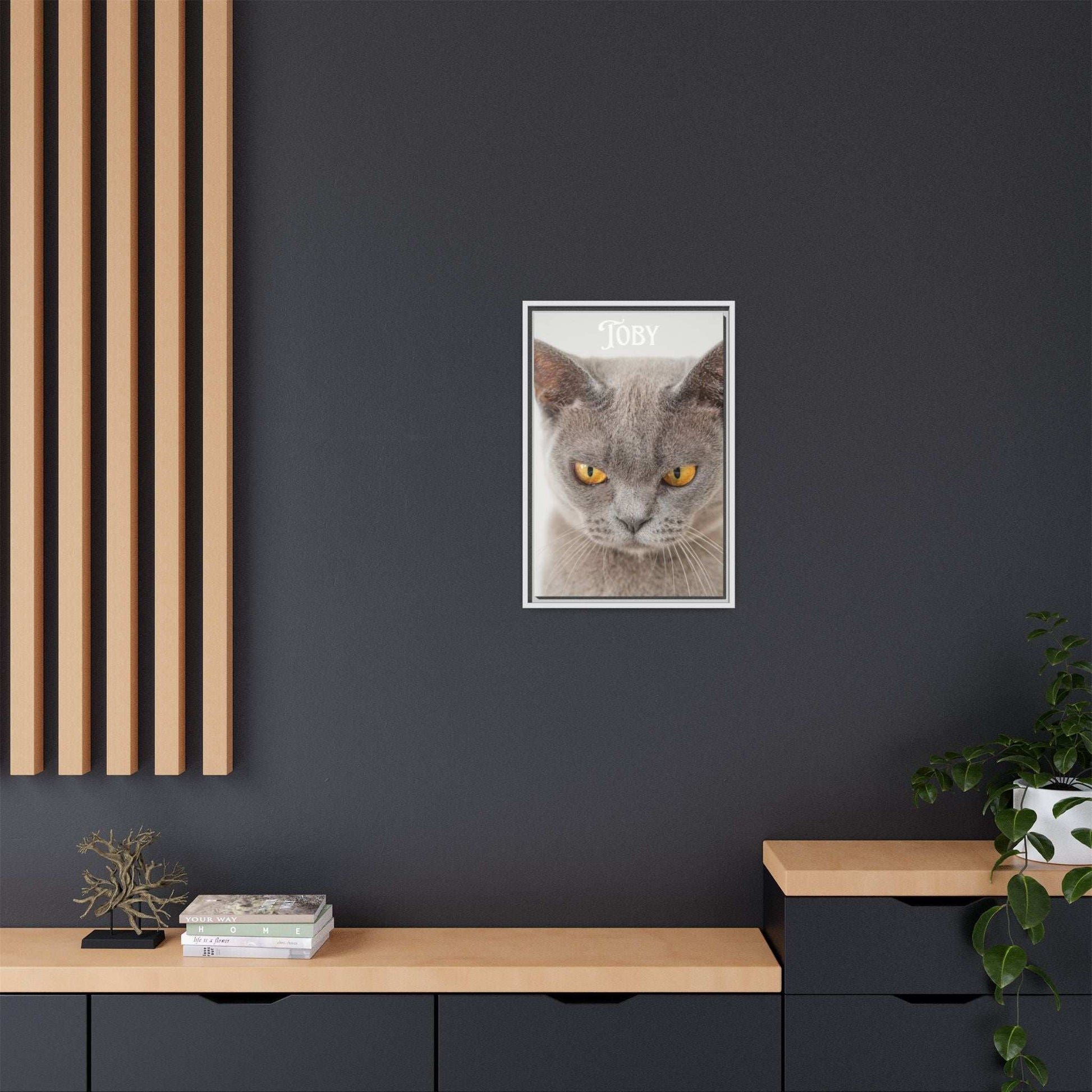 Personalized Photo Wall Art - Framed Matte Canvas Print for Pet Lovers - Customizable Name Print | Purrfect Pet Haven