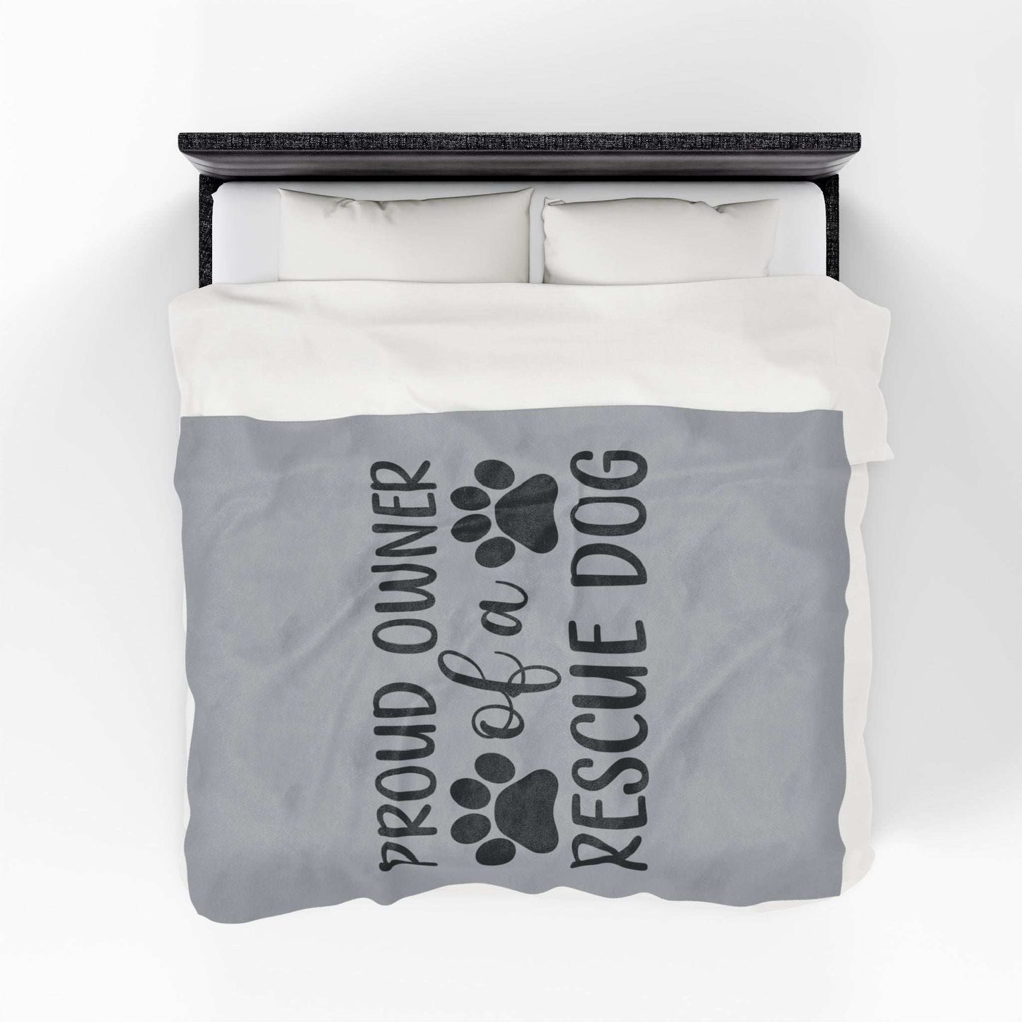 Proud Owner of a Rescue Dog Velveteen Plush Blanket - Cozy Pet Lover Gift - Purrfect Pet Haven