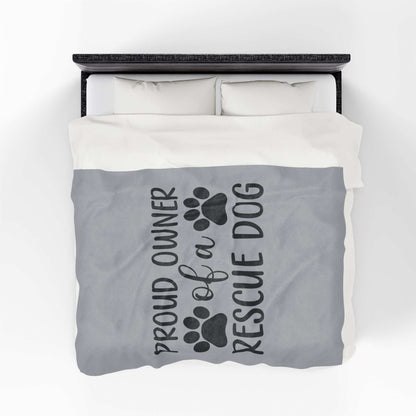 Proud Owner of a Rescue Dog Velveteen Plush Blanket - Cozy Pet Lover Gift - Purrfect Pet Haven