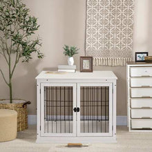 Small Kennel End Table With Two Open Sides And Lockable Door - Purrfect Pet Haven