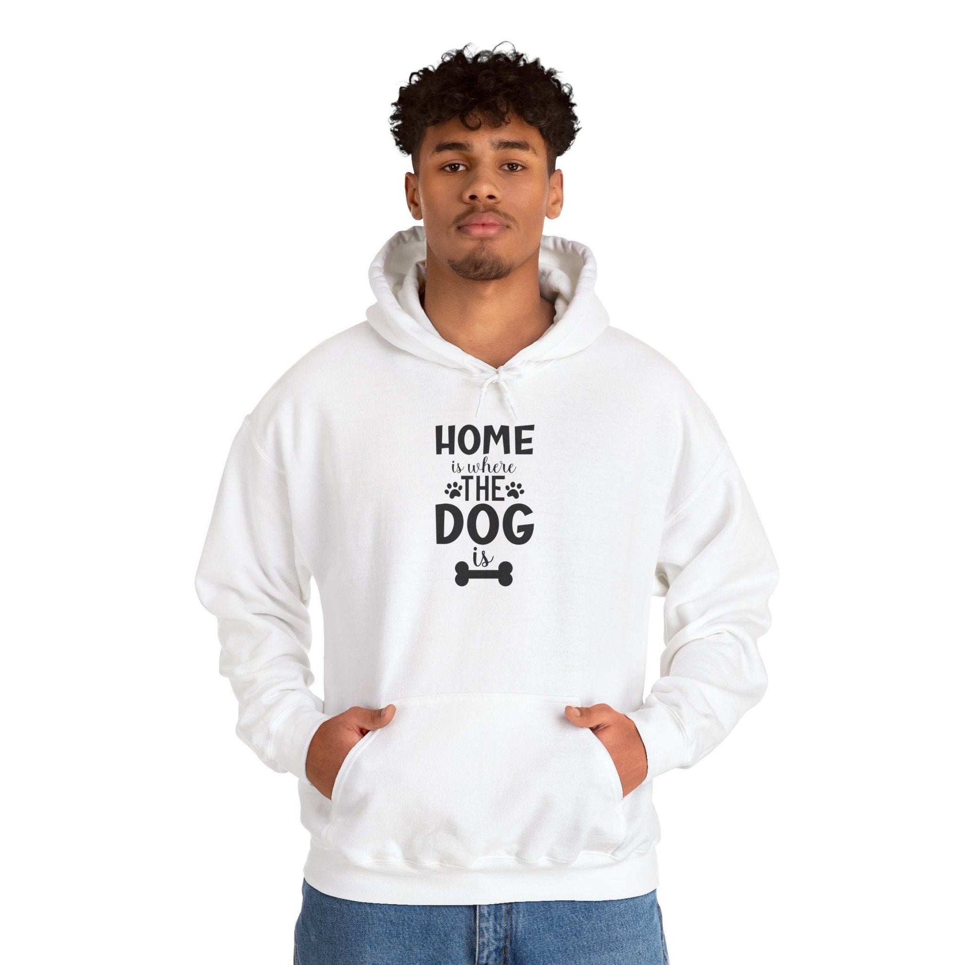 Home is Where the Dog Is Unisex Heavy Blend™ Hooded Sweatshirt | Purrfect Pet Haven