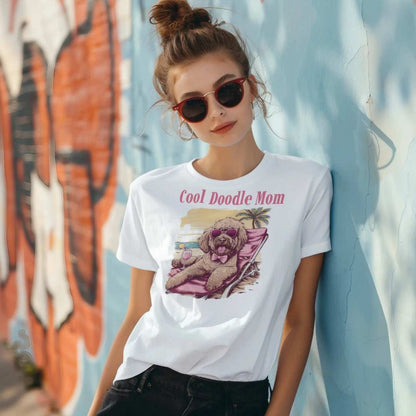 Cool Doodle Mom Beach Scene T-Shirt - Purrfect Pet Haven