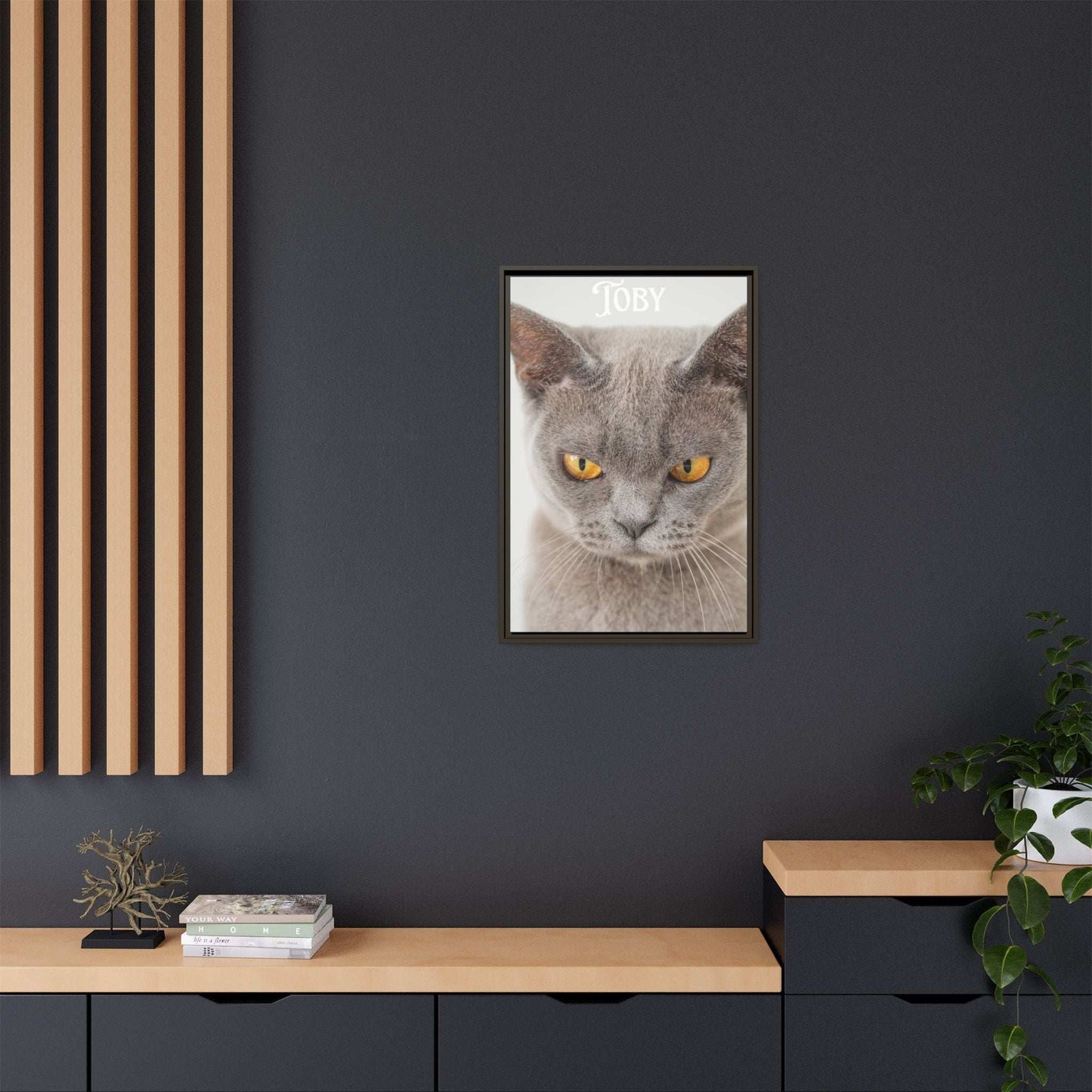 Personalized Photo Wall Art - Framed Matte Canvas Print for Pet Lovers - Customizable Name Print | Purrfect Pet Haven