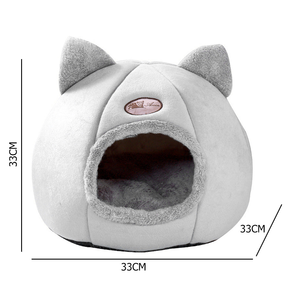Winter Cat Nest - Large Enclosed Warm Sofa Bed for Cold Weather - Purrfect Pet Haven