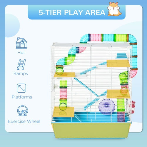 Extra-Large 23" Hamster Cage - 5-Tier with Tunnels - Purrfect Pet Haven