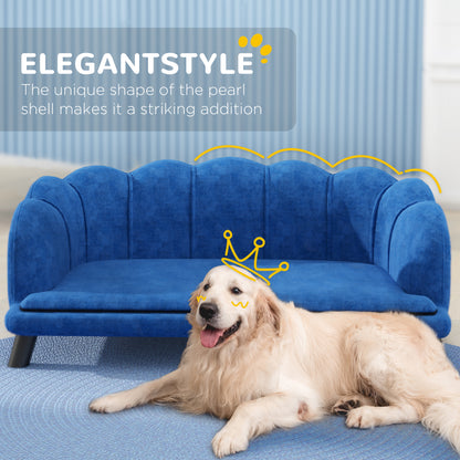Dog Sofa Pearl Design - Velvet Cushion Birch Wood Legs