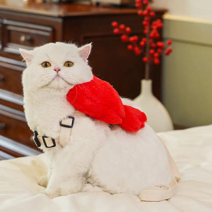 Bow Backpack Harness - Cute Pet Chest Strap Leash Set - Purrfect Pet Haven