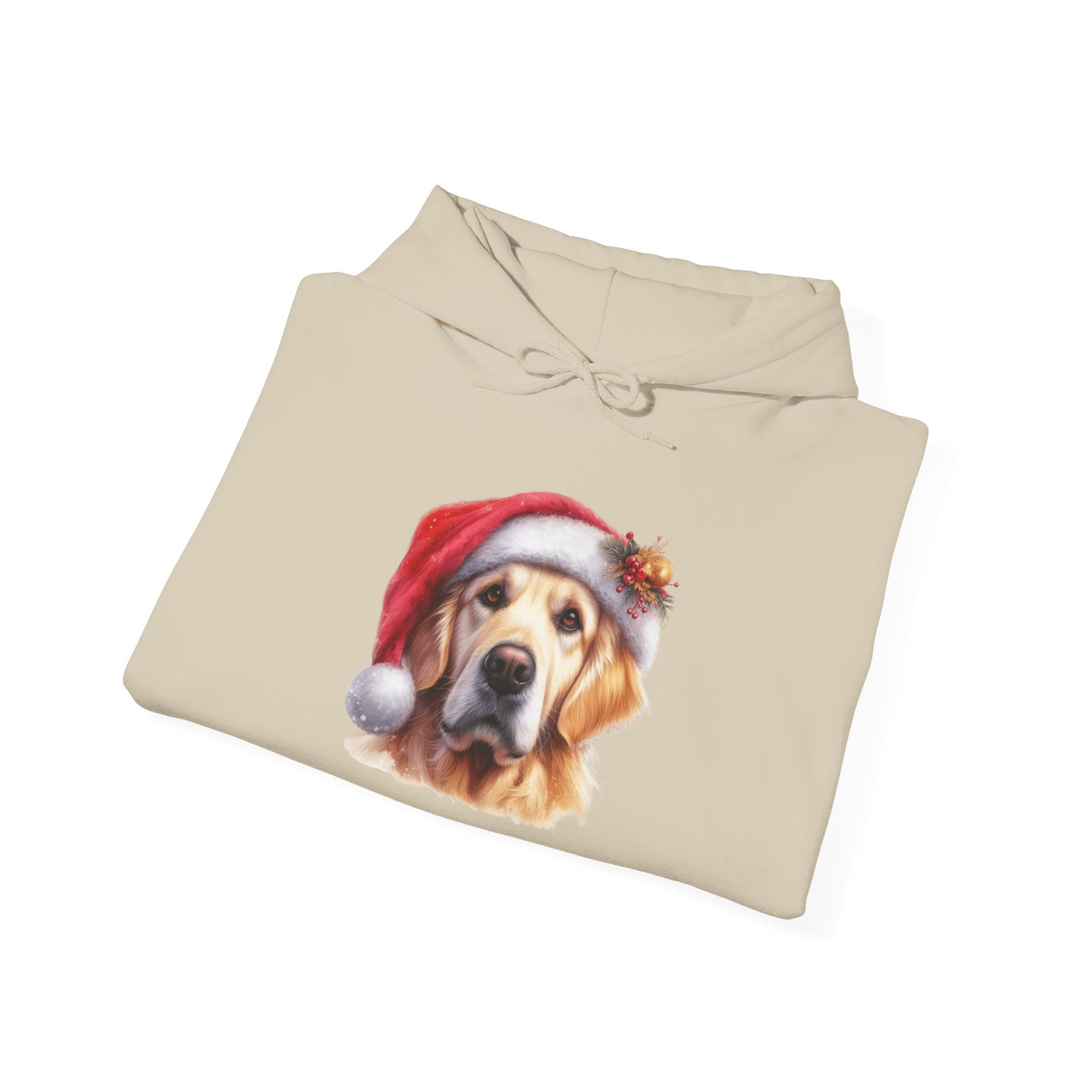 Christmas Hoodie - Golden Retriever in Santa Hat - Purrfect Pet Haven