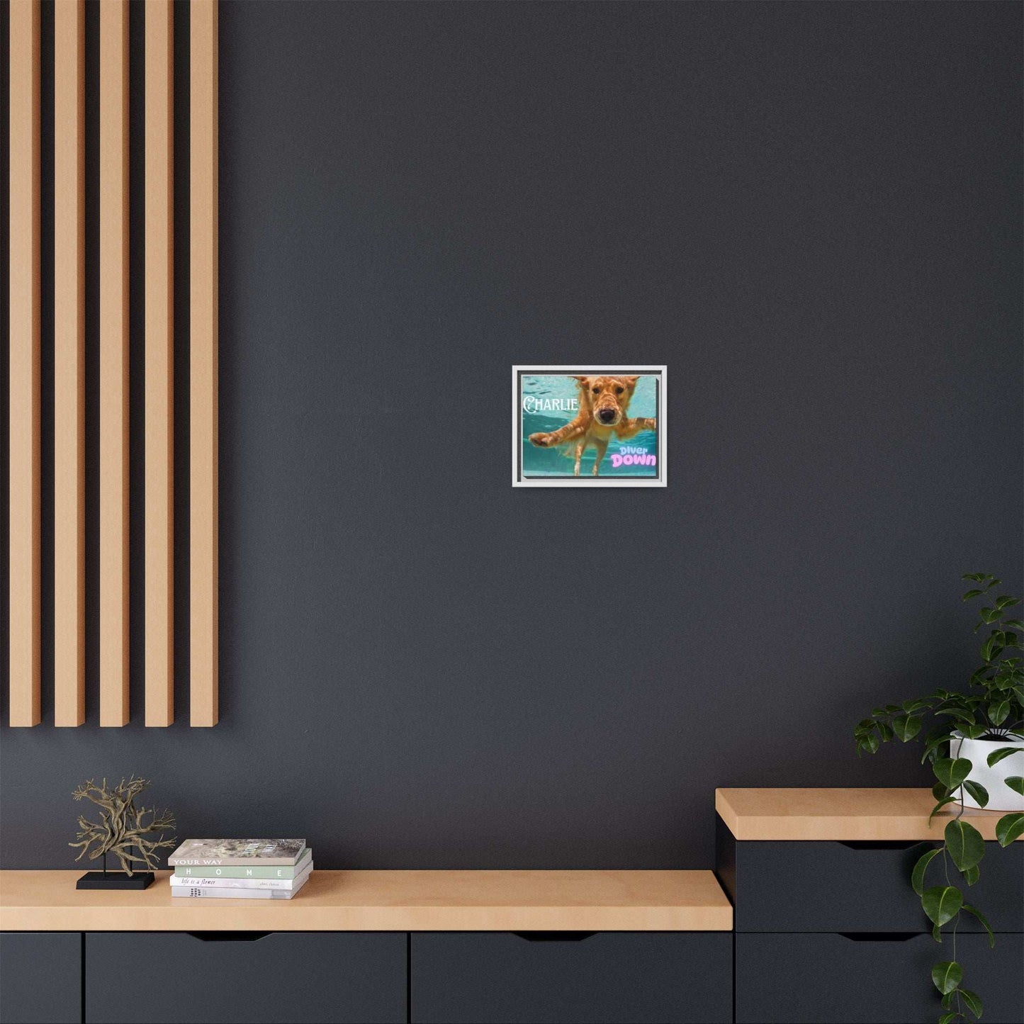 Framed Personalized Landscape Photo Canvas Wall Art - 'Add your Caption' - Purrfect Pet Haven