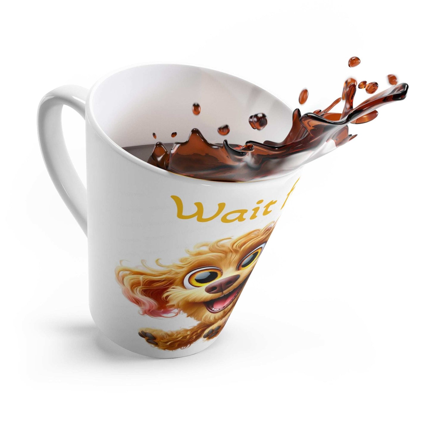 Cute Dog Latte Mug - "Wait for Me" Inspirational Coffee Cup for Pet Lovers - Purrfect Pet Haven