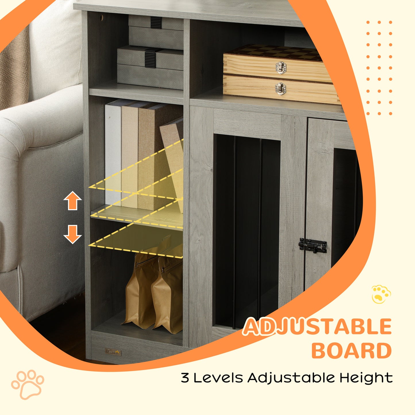 Paws & Storage Crate - 47" Dog Furniture Table - Purrfect Pet Haven