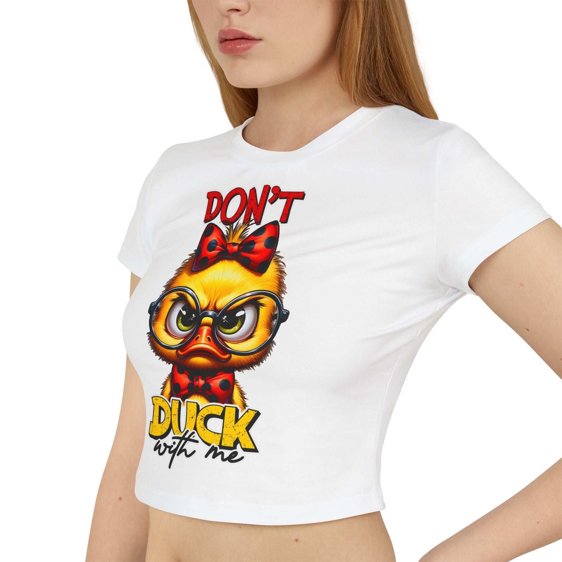 Funny Duck Graphic Women's Baby Tee - Don't Duck with Me | Purrfect Pet Haven