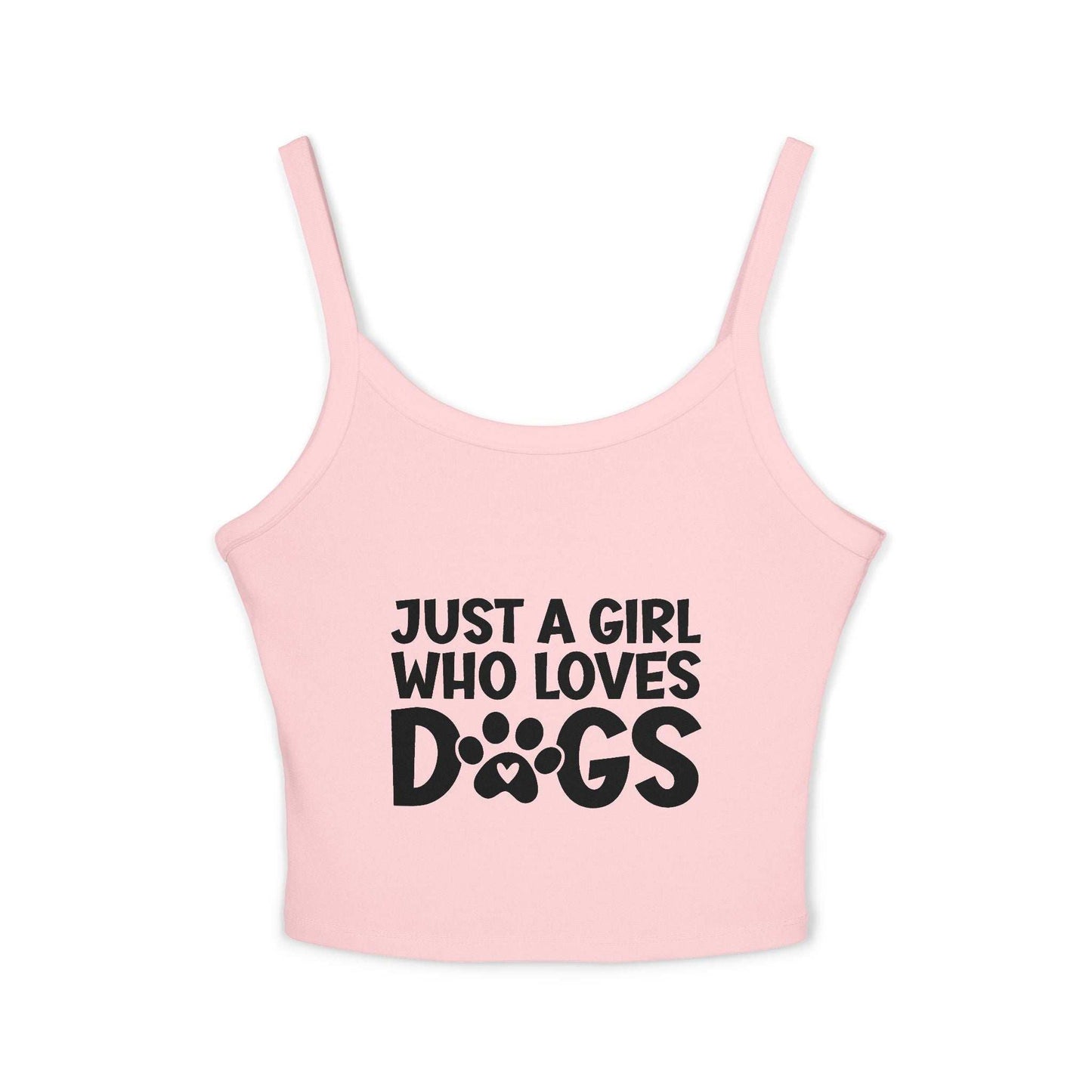 Just a Girl Who Loves Dogs Spaghetti Strap Tank Top - Cute Pet Lover Apparel | Purrfect Pet Haven