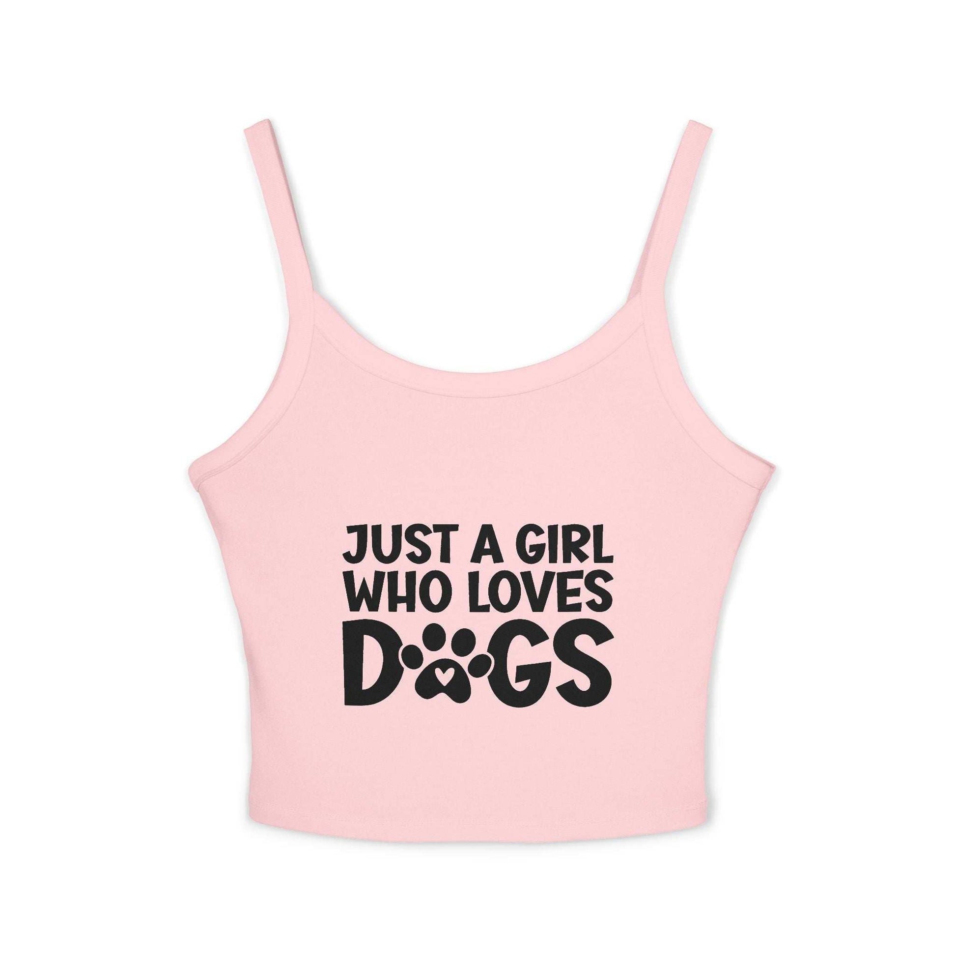 Just a Girl Who Loves Dogs Spaghetti Strap Tank Top - Cute Pet Lover Apparel | Purrfect Pet Haven
