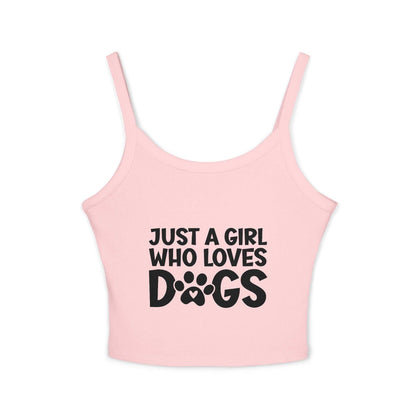Just a Girl Who Loves Dogs Spaghetti Strap Tank Top - Cute Pet Lover Apparel | Purrfect Pet Haven
