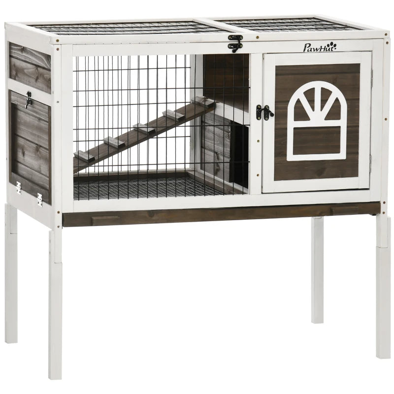 Small Elevated Pet Cage - Two Level Rabbit-Guinea Pig Hutch
