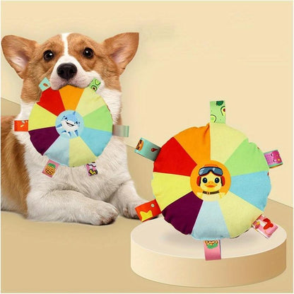 Plush Flying Disc Dog Toy with Bells - Tug of War - Purrfect Pet Haven