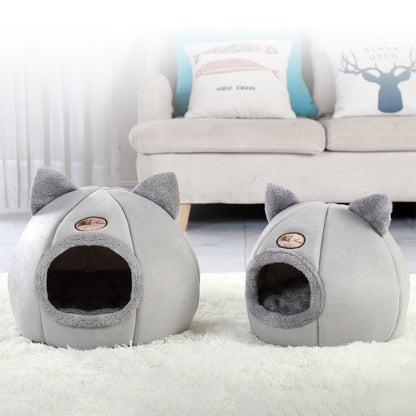 Winter Cat Nest - Large Enclosed Warm Sofa Bed for Cold Weather - Purrfect Pet Haven