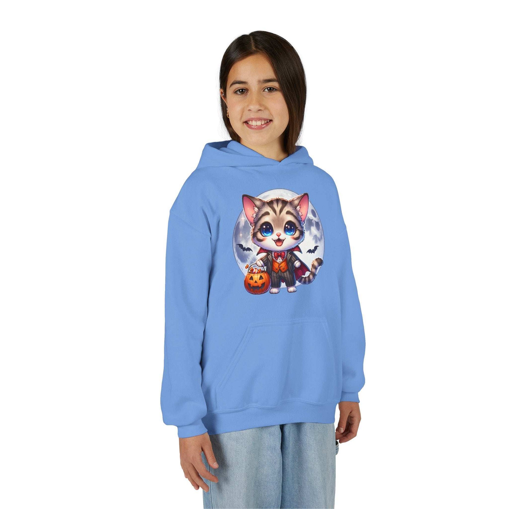 Adorable Cat Halloween Hoodie - Youth Spooky Season Sweatshirt - Purrfect Pet Haven