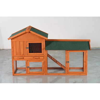 Rabbit Hutch - 2-Story Outdoor Wooden Cage - Purrfect Pet Haven