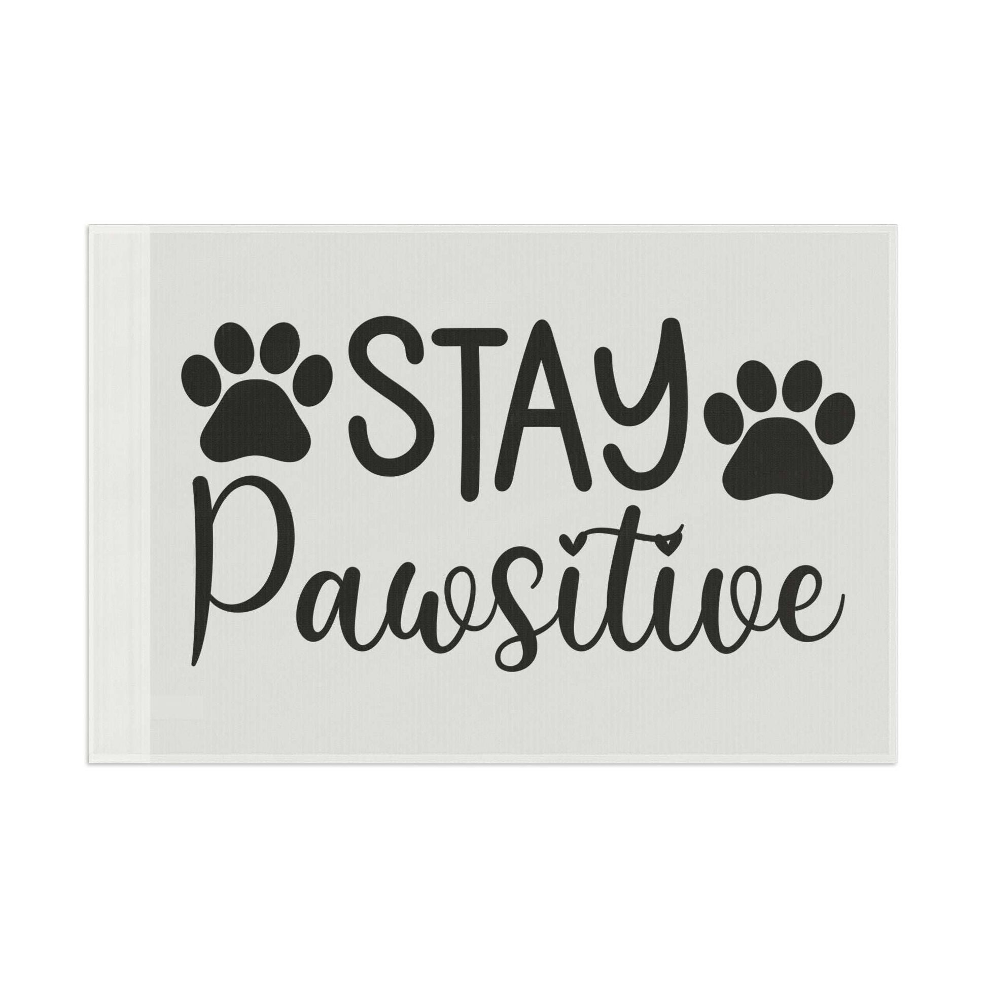 Paw Print Flag - Stay Pawsitive Home Decor - Purrfect Pet Haven