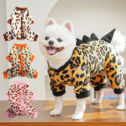 Dino Roar Fleece - Leopard Print Dog Hoodie - Purrfect Pet Haven