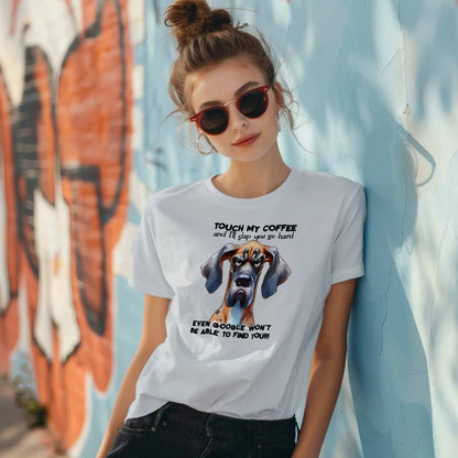 Touch My Coffee I'll Slap You Great Dane T-Shirt - Funny Dog Coffee Lover Tee - Purrfect Pet Haven