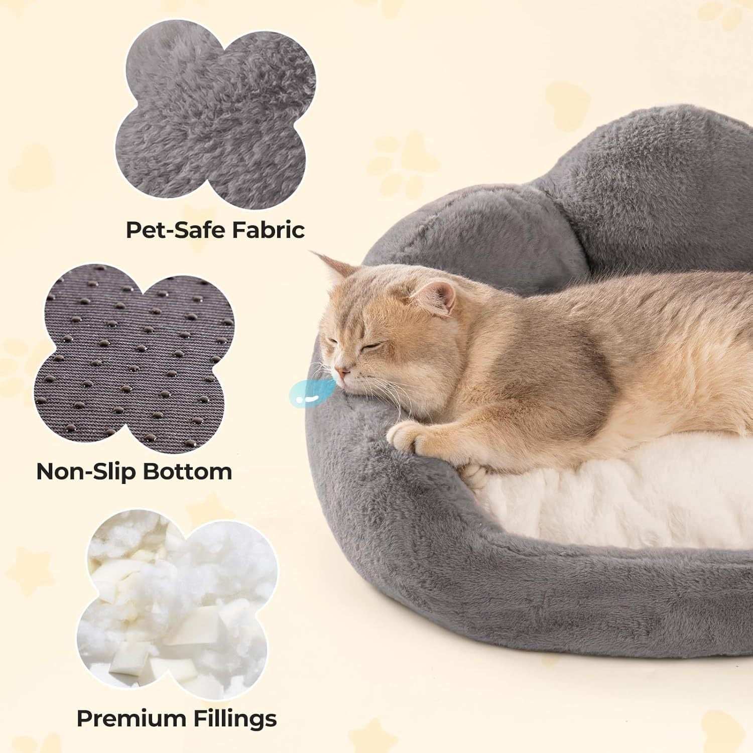 Flower-Shaped Pet Bed - Fluffy Washable Couch for Cats & Small Dogs - Purrfect Pet Haven