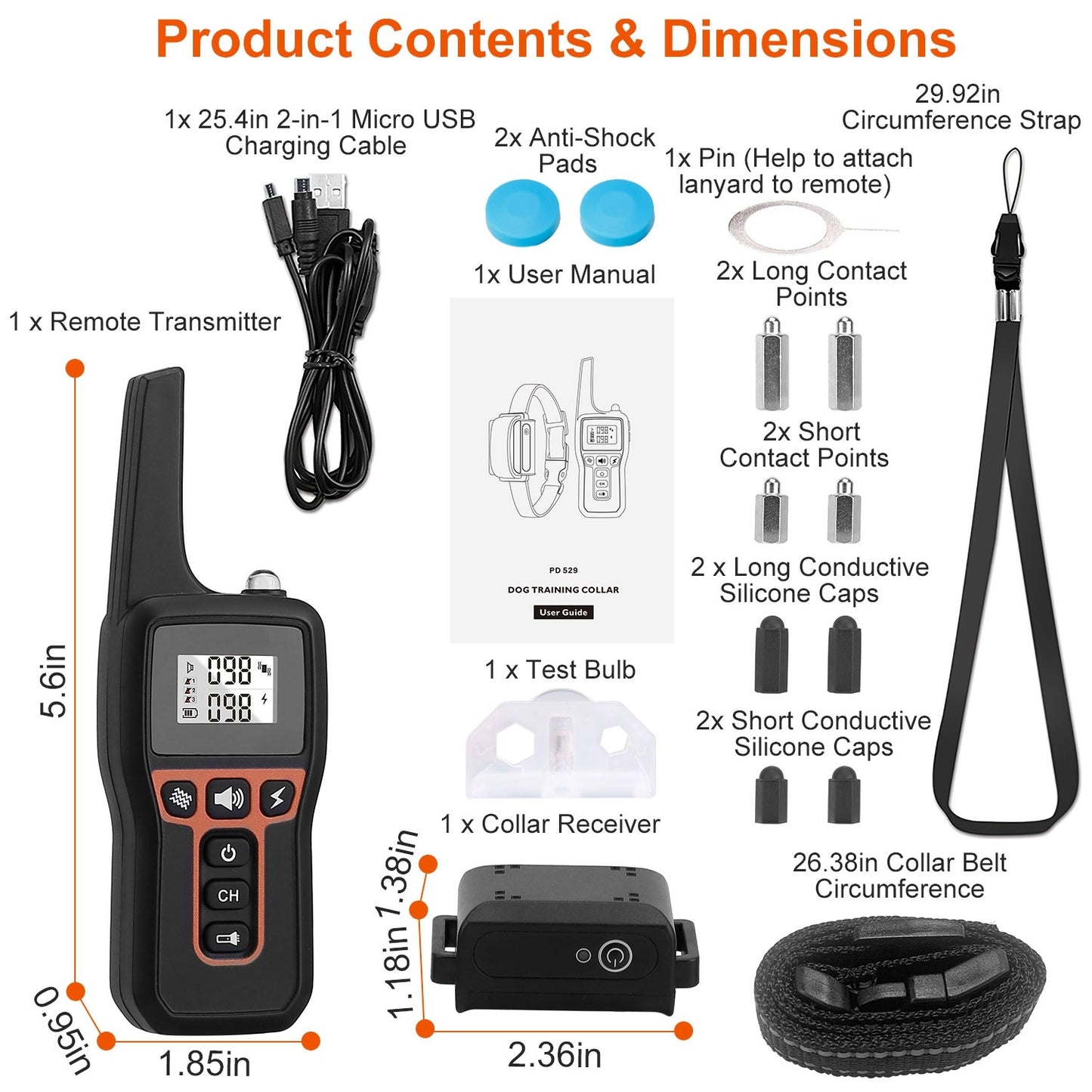 Dog Training Collar - 3280ft Range IP67 Waterproof 3 Modes - Purrfect Pet Haven