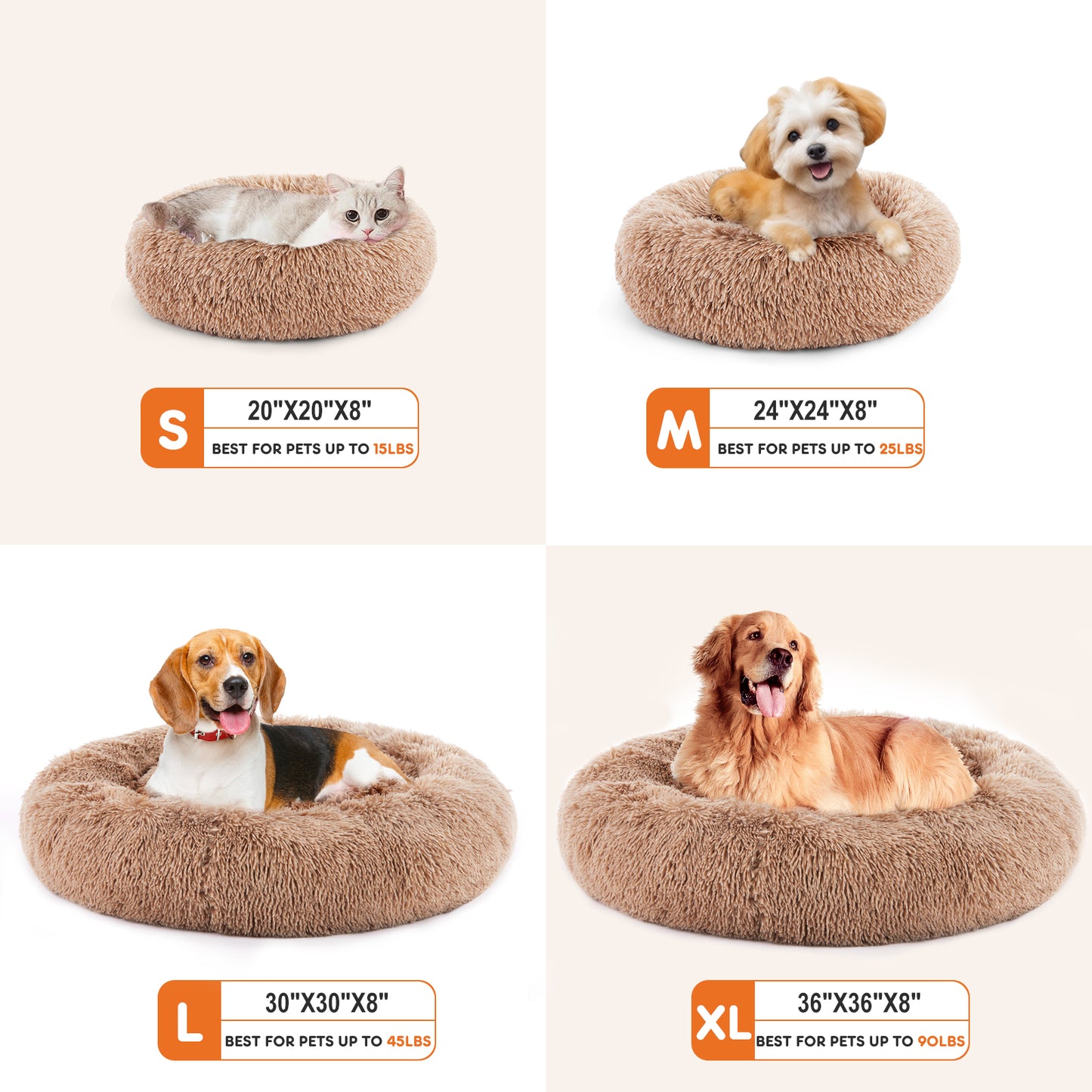 Pet Bed - Round Fluffy Plush for Dogs & Cats - Purrfect Pet Haven