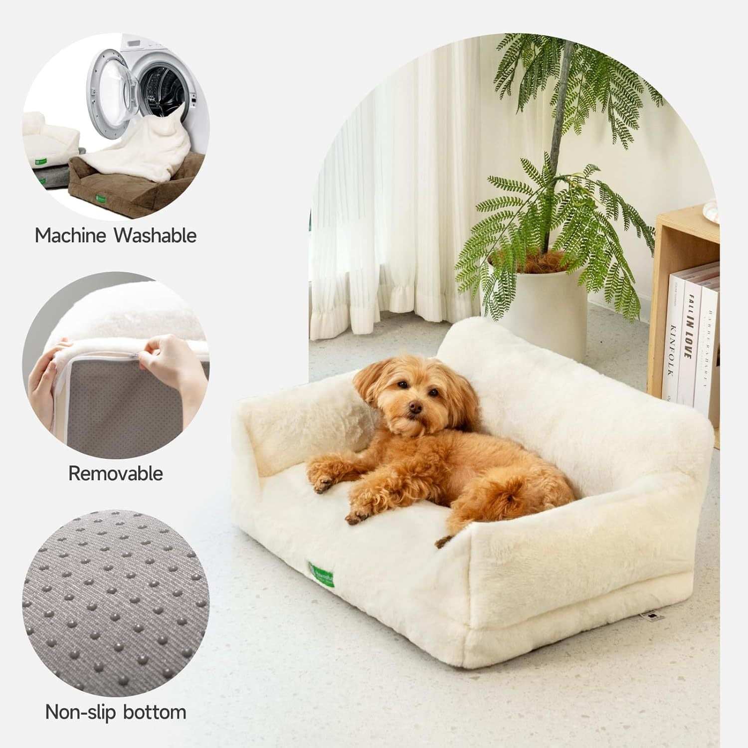 Luxury Pet Sofa Bed - Ultra-Soft Faux Rabbit Fur With Removable Cover - Purrfect Pet Haven