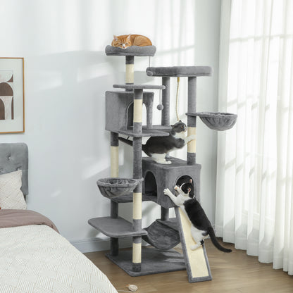 Multi-Level Cat Tower 69" - Cat Tree for Multiple Cats - Purrfect Pet Haven