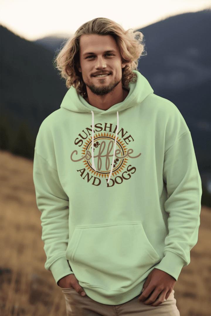 Sun Coffee Dog Hoodie Sweatshirt - Dog Lover Coffee Culture - Purrfect Pet Haven