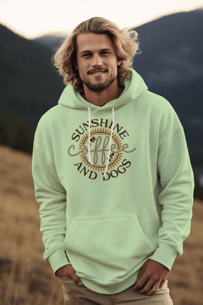 Sun Coffee Dog Hoodie Sweatshirt - Dog Lover Coffee Culture - Purrfect Pet Haven