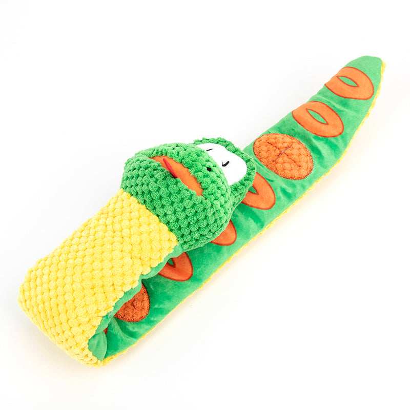 Snuffle Snake Treat Dispenser Puzzle Plush Toy IQ Training Squeaky Dog Toy - Purrfect Pet Haven