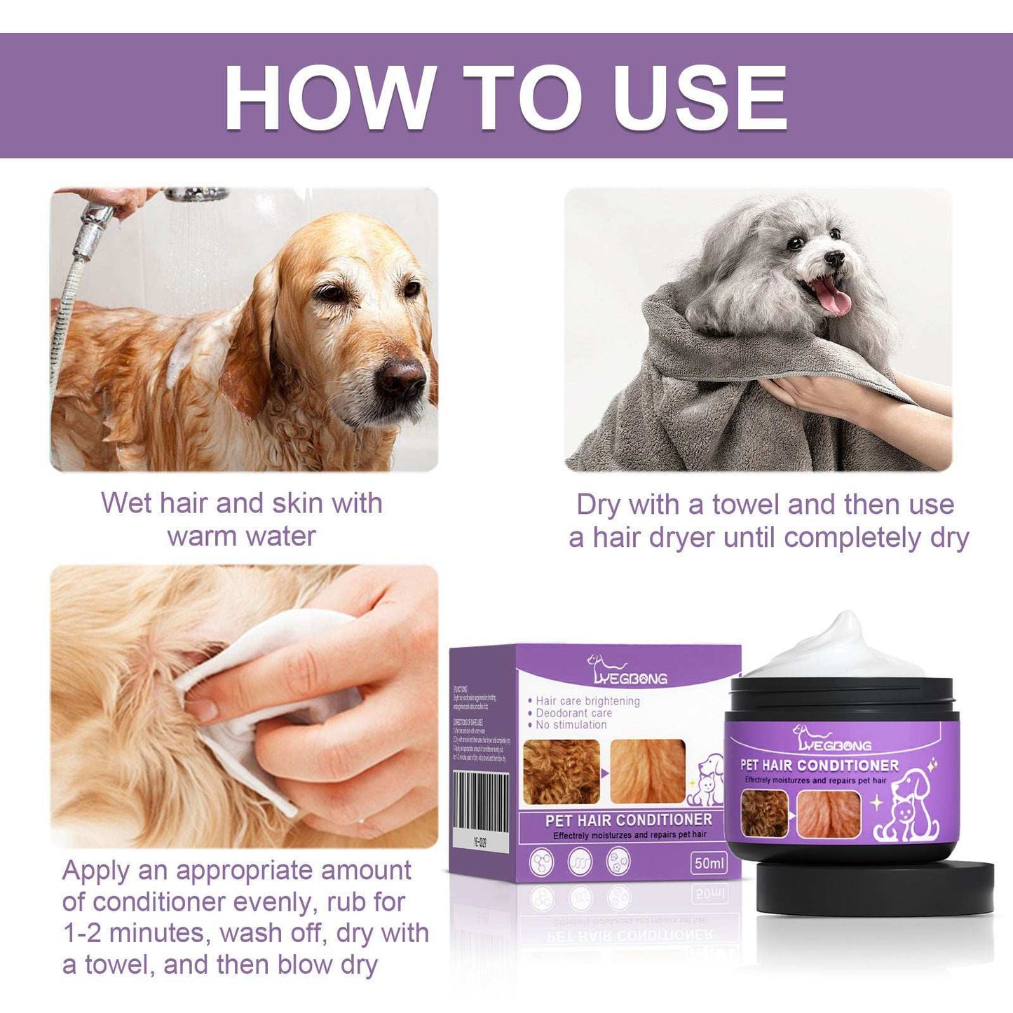 Pet Hair Cleaning And Care, Fluffy And Smooth Without Tangling, Pet Hair Care Cream - Purrfect Pet Haven
