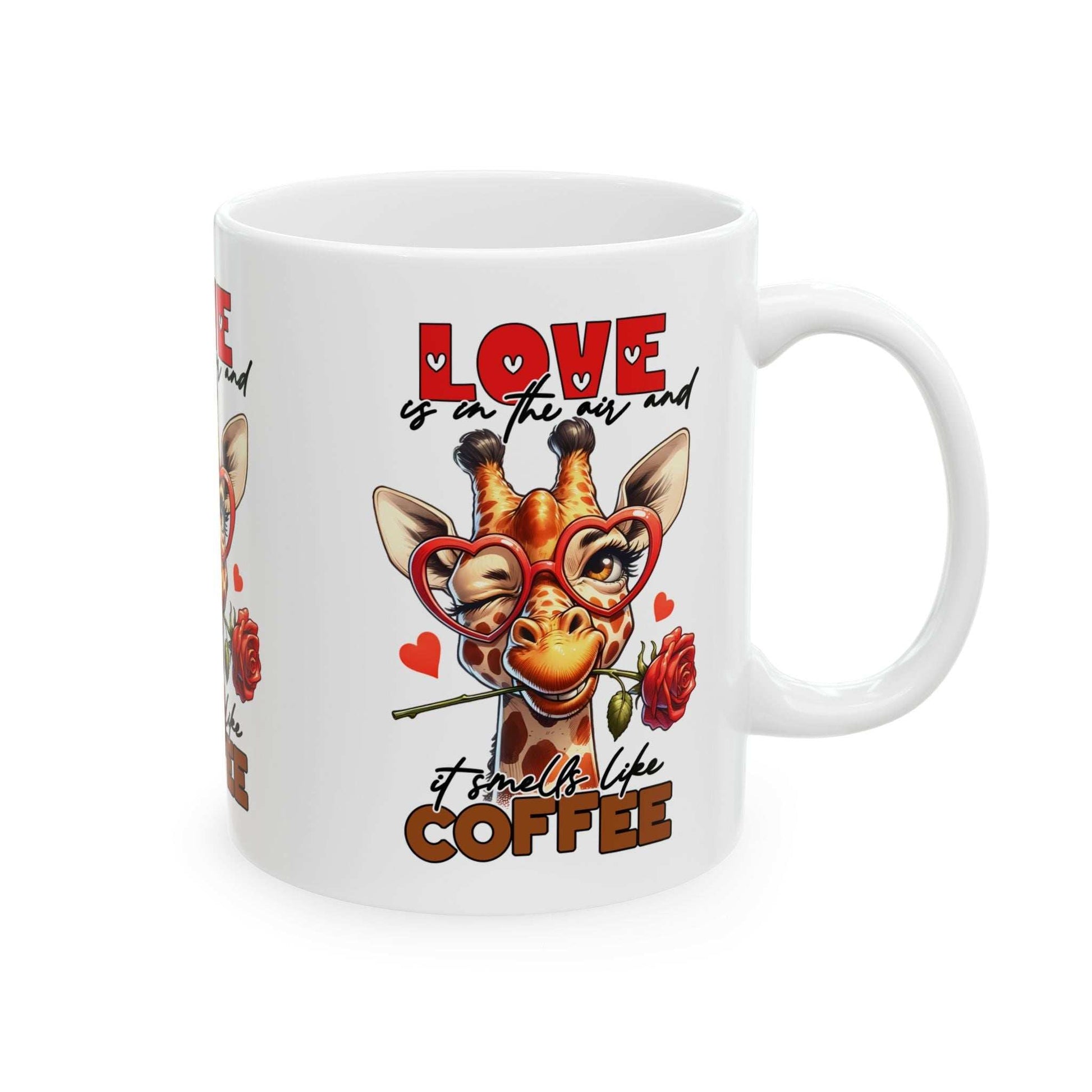 Love & Coffee Ceramic Mug - Cute Giraffe Design, 11oz/15oz | Purrfect Pet Haven