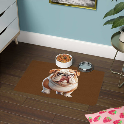 Adorable Bulldog Pet Food Mat - Non-Slip Feeding Mat for Dogs | Purrfect Pet Haven