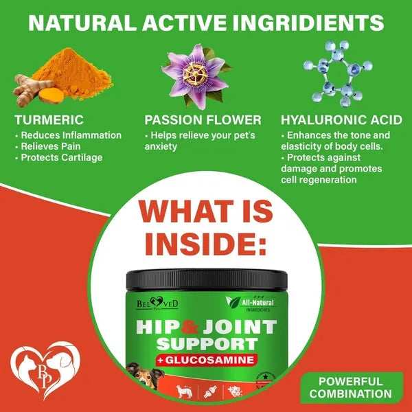 Dog Hip Joint Supplement - Glucosamine Chondroitin Arthritis Relief - Purrfect Pet Haven