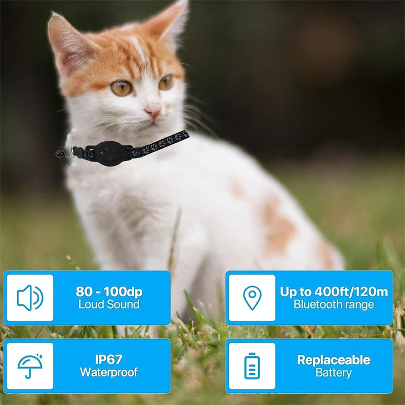 Paw Prints Tracker - Cat Collar with AirTag Holder - Purrfect Pet Haven