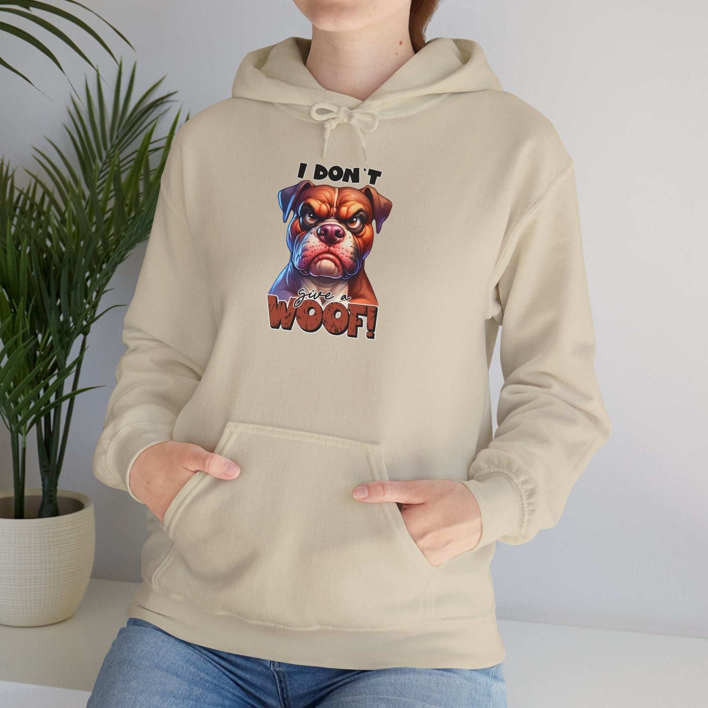 Fun Dog-Themed Unisex Hoodie - "I Don't Give a Woof" | Purrfect Pet Haven