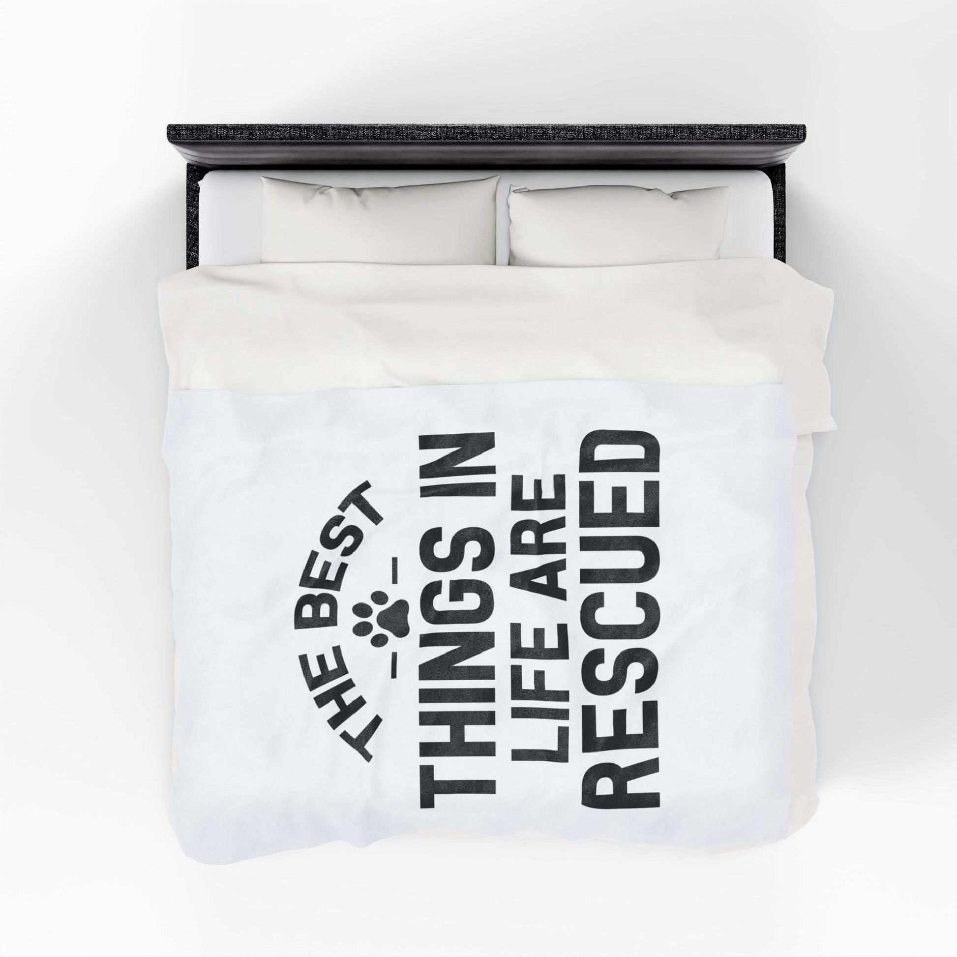 Inspirational Pet Best Rescue - Velveteen Plush Blanket - Purrfect Pet Haven