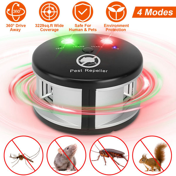 Ultrasonic Pest Repellent - 4 Modes for 3229 Sq Ft - Purrfect Pet Haven